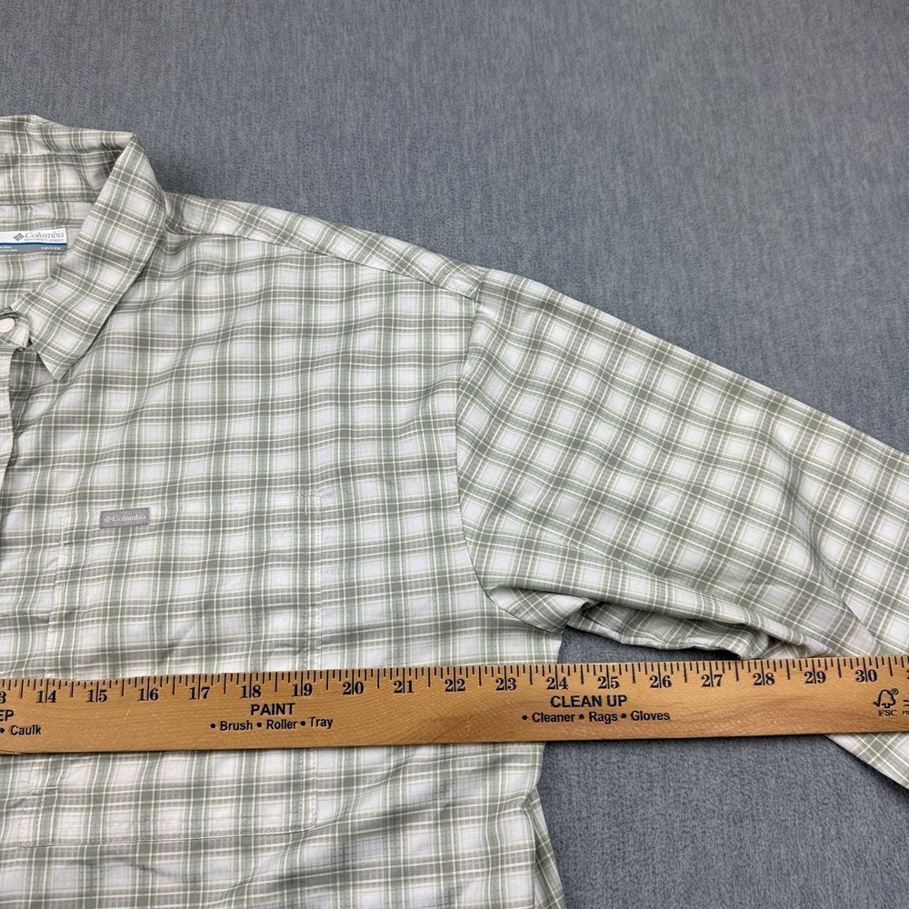 Columbia Shirt Women 1X Green Plaid Silver Ridge Utility Long Sleeve Lightweight - Picture 6 of 11